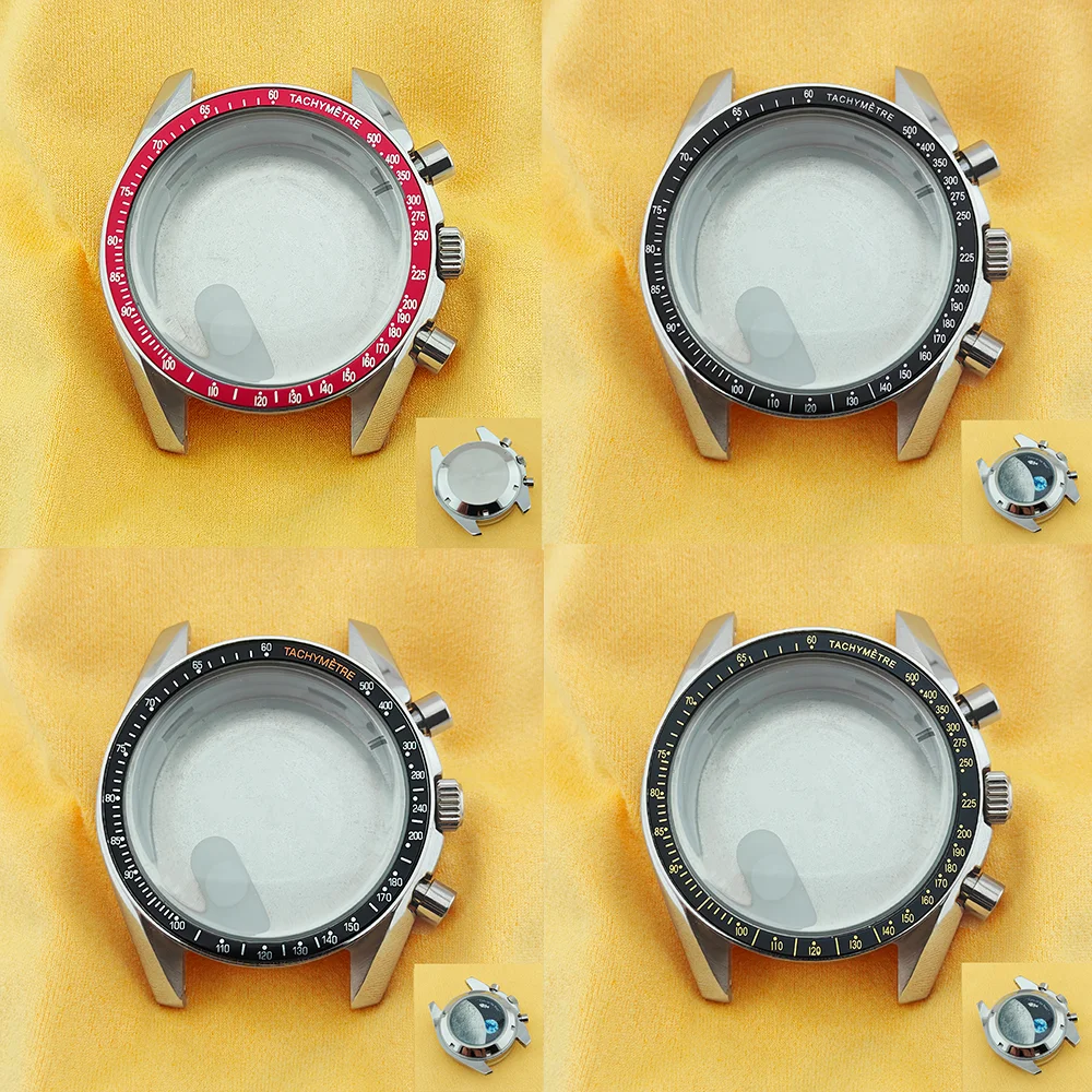 VK63 Gehäuse 39,7 mm passend für Speed Master VK63 Gehäuse Moon Watch Gehäuse Metallgehäuse Rückseite mit Mondmuster VK63 Chronograph Gehäuse VK64 Gehäuse – Detail 6