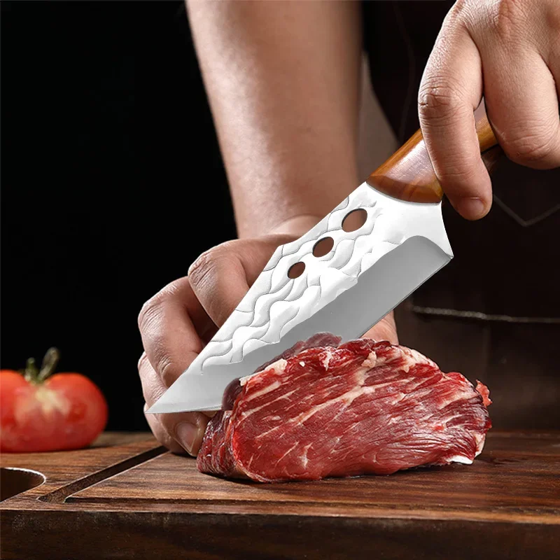 Kitchen Knives Hand Forge Blade Slicing Meat Fruit Fish Knife Chef Cleaver Vegetables Utility Knife Wood Handle Boning Knife