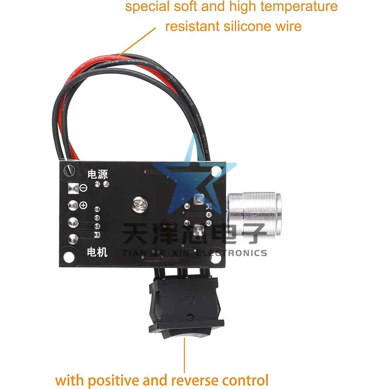 Moteur Pwm DC Speed Switch, Sochi 6V, 12V, 24V, 3A, Avant et Paupières avec Fonction de Commutation, Nouveau Produit