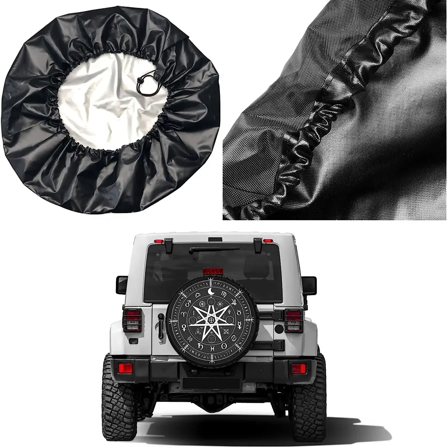 Viking Totem Pattern Spare Tire Cover Wheel Protectors Water Dustproof Universal Fit for RV SUV Truck Camper Travel Camping