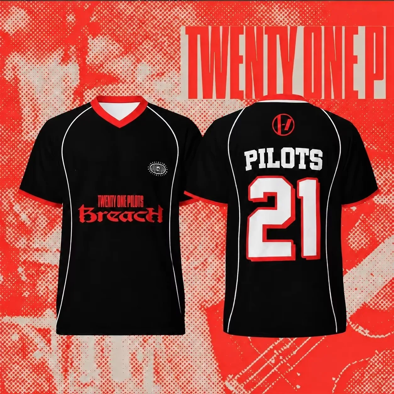 Twenty One Pilots Breach Rockband Sport-Trikot Herren T-Shirt Y2K Oversized 21 # Atmungsaktive Streetwear-Musik-Casual-Tops mit Grafik – Detail 2