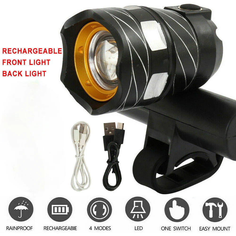 Z30 15000LM T6 LED-Fahrradlicht-Set USB-Aufladbarer Scheinwerfer/Taschenlampe Wasserdichte Zoombare Fahrradlampe