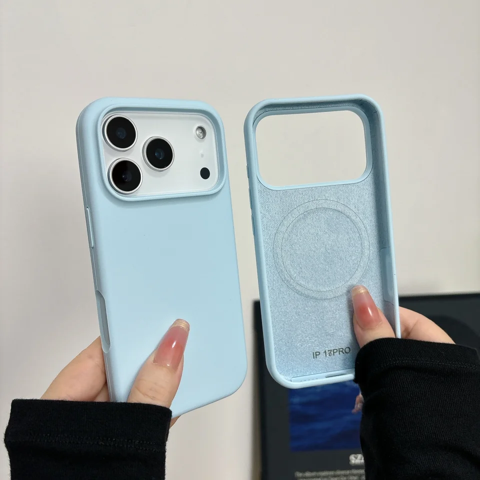 Funda de silicona líquida magnética para carga inalámbrica Magsafe para iPhone 18 17 Air 16 15 Plus 14 13 12 Pro Max cubierta original 5