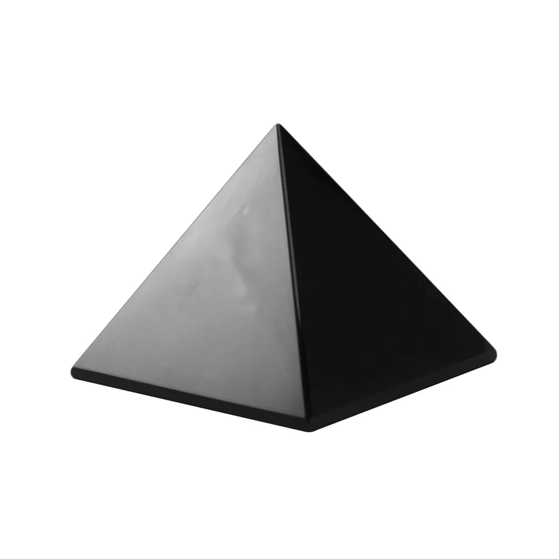 ABKO-50Mm Natural Obsidian Quartz Crystals Pyramid Healing Crystal For Crafts Lustrous Surface Stones And Crystals For Decoratio