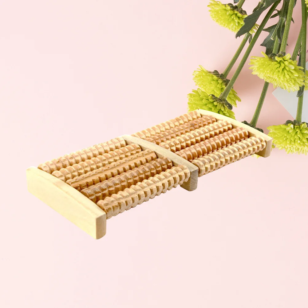 

Foot Massager Roller 5 Rows Wooden Design for Stress Relief Recovery Ideal for Office Worker Driver Elderly Daily Use
