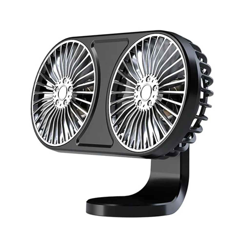 USB Dual-Head Car Fan 360° Rotatable Atmosphere Suitable For Cars Campers SUV Interior Decoration Accessories