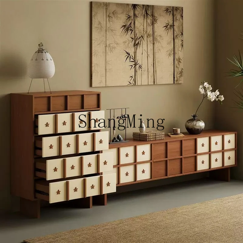 

FG coffee table TV cabinet antique solid wood living room home storage locker