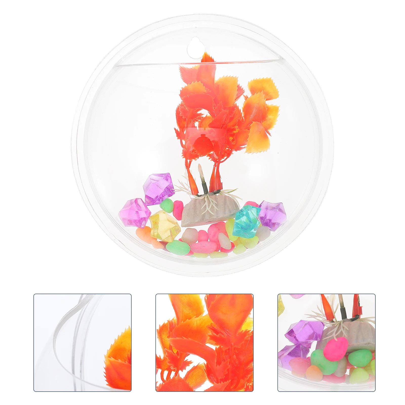 

Wall Hanging Fish Tank 15cm Clear Acrylic Mini Planter Vase Hemispherical Design Easy Clean Home Decor Flowerpot Aquarium