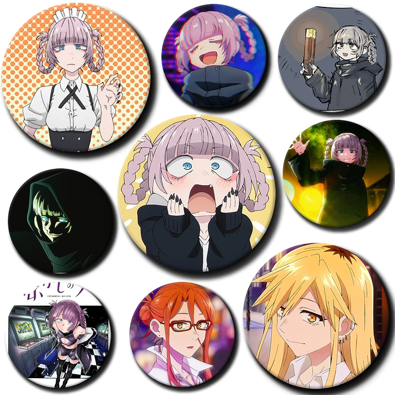 58mm N-Nanakusa Nazuna Yofukashi No Uta Anime Cosplay COSTUME Badge Pin SPTE Tinplate Brooch Prop Xmas Gilf 1PC