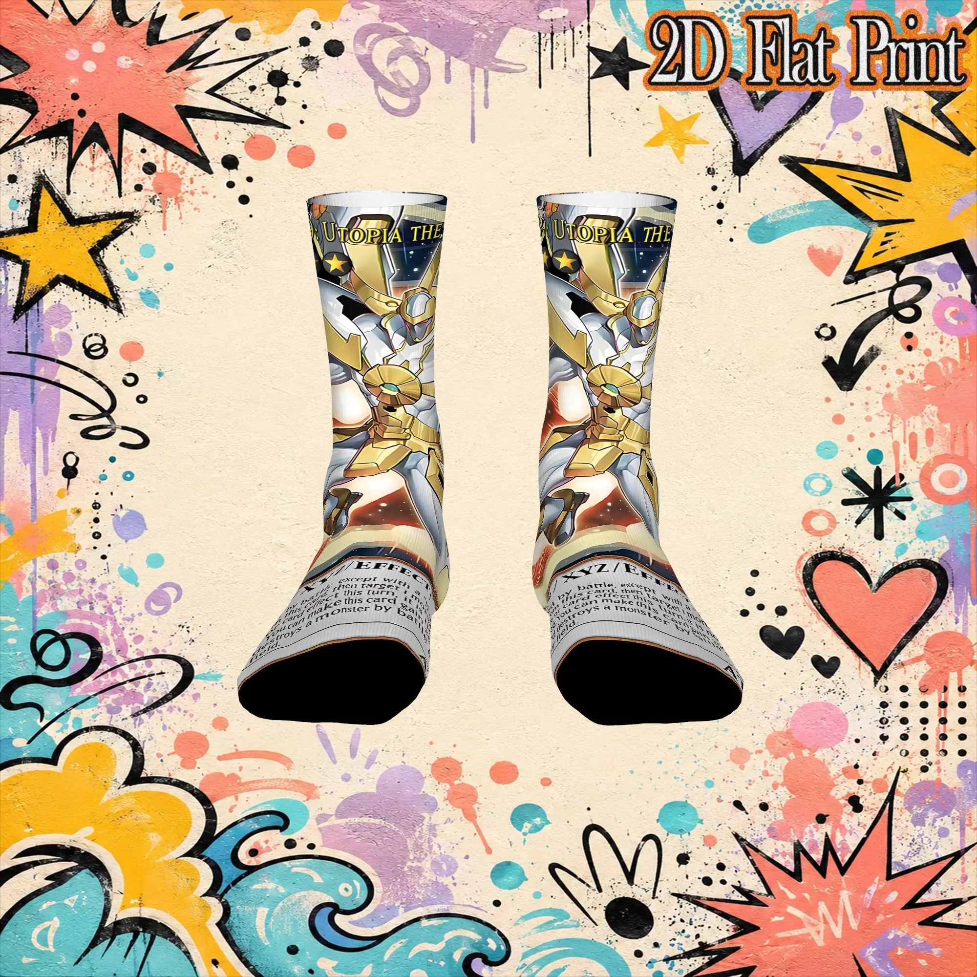Autumn Winter Retro YU GI OH Card Meme Crazy Men's compression Socks Unisex  Funny Crew Sock