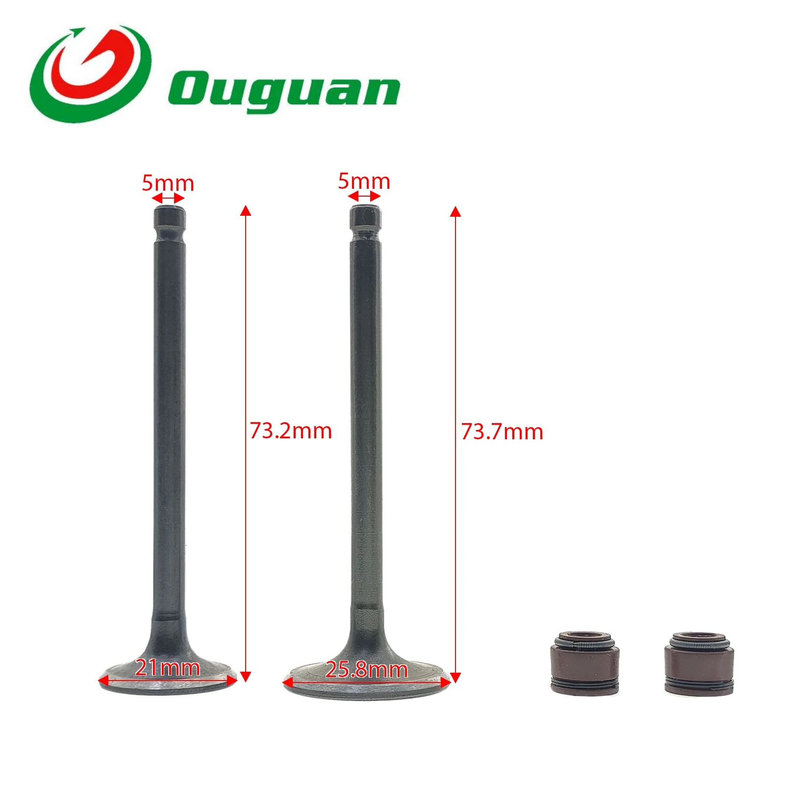 ouguan For Honda WH100T SCR100 SPACY100 WH SCR SPACY GCC 100 100cc 14711-GCC-000 Valve Intake Exhaust Stem Valve Oil Seal