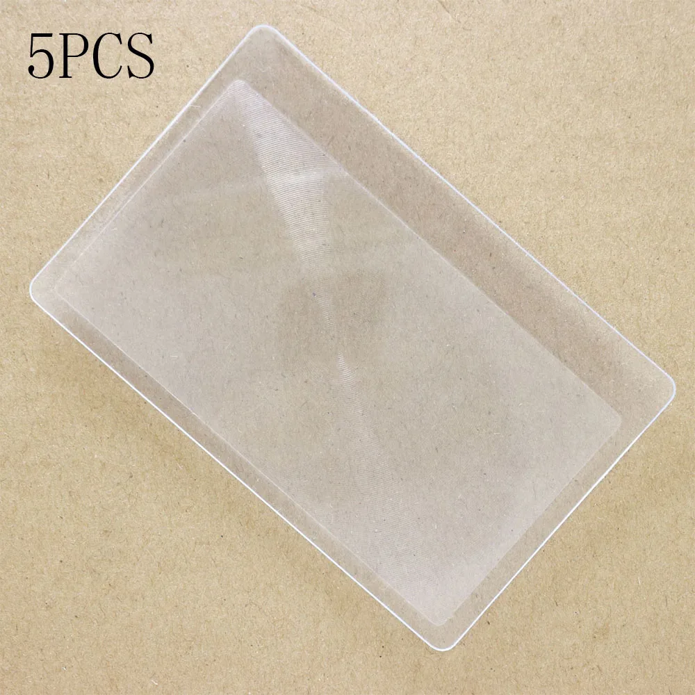 5/10 PCS Magnifiers Card Shape 3X Transparent Magnifier Magnification Magnifying LENS Handheld Portable 85x55mm PVC Magnifier