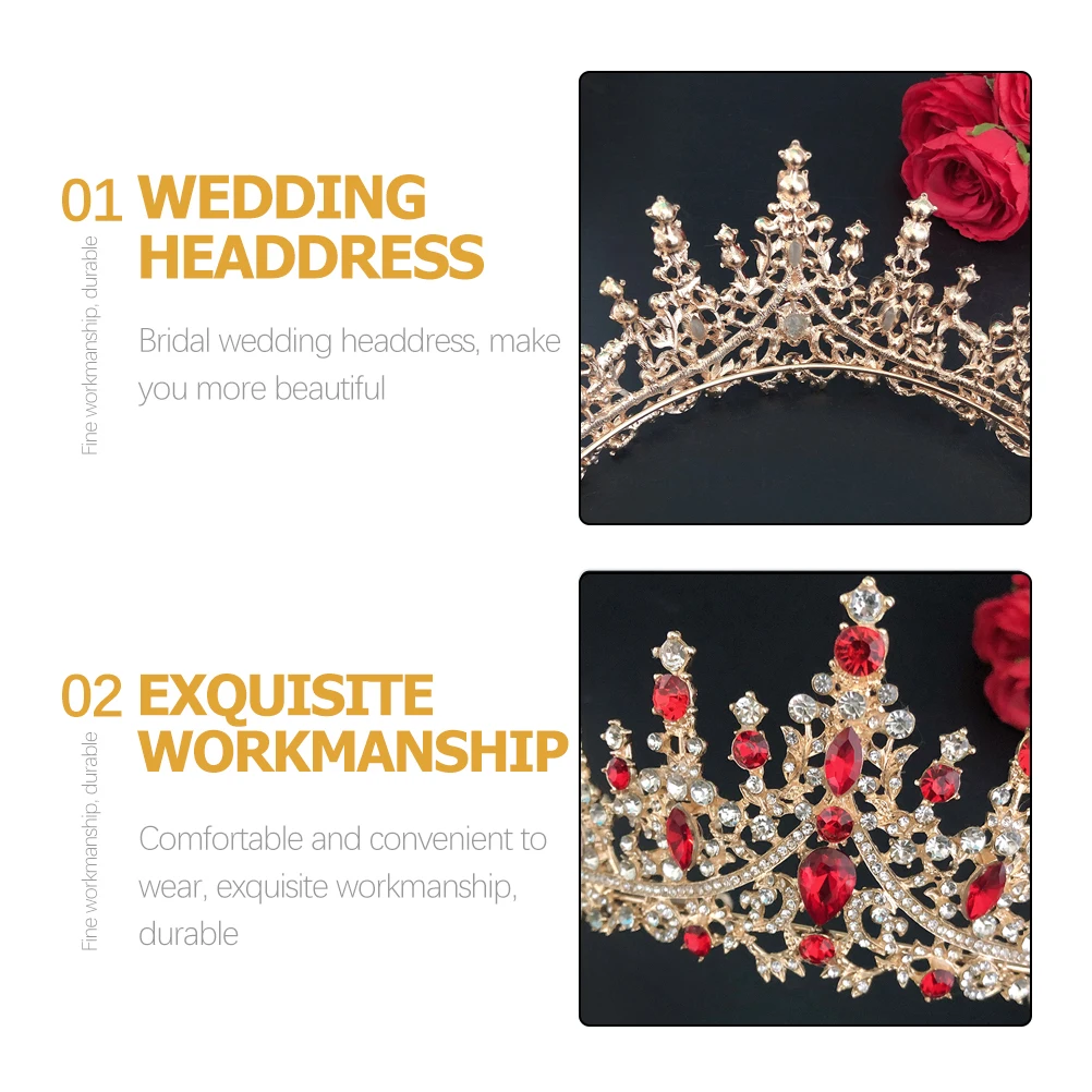 

Tiara Girl Hair Accessories Bride Crown Bridal Headwear Headband Wedding Party Rhinestone Headdress Accessory