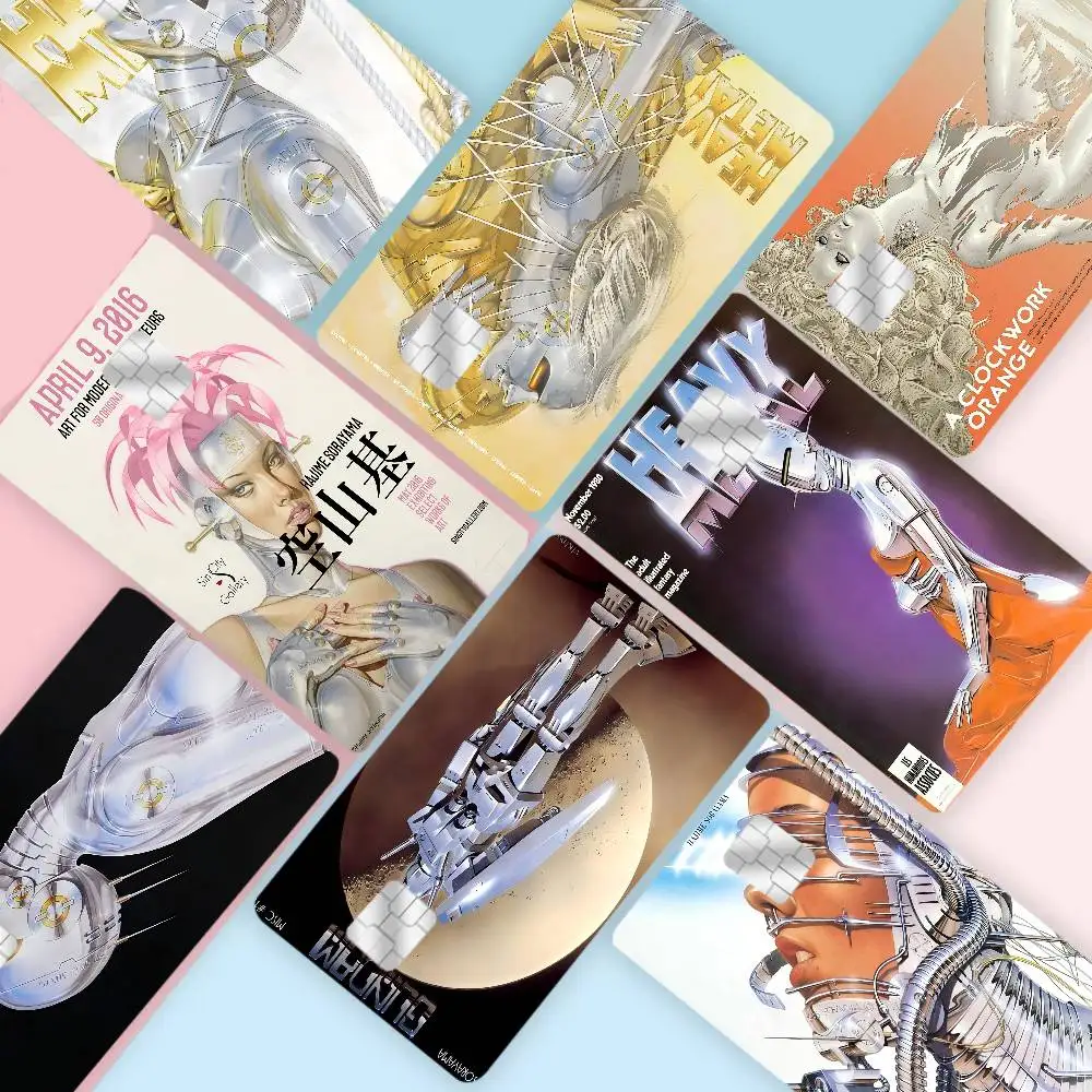 H-Hajime S-Sorayama moda Anmie pegatina película cubierta de piel para tarjeta de crédito tarjeta bancaria de débito frontal