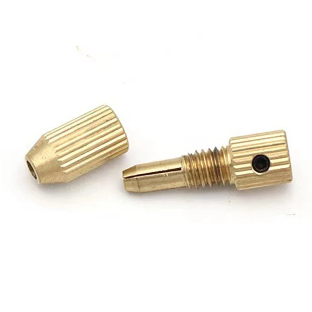 2pcs/set Brass Collet Drill Chucks 2.0mm Shaft Hole Brass Motor Shaft Clamp For Electric Motor Shaft Drill Bit Tool Chuck Adapte