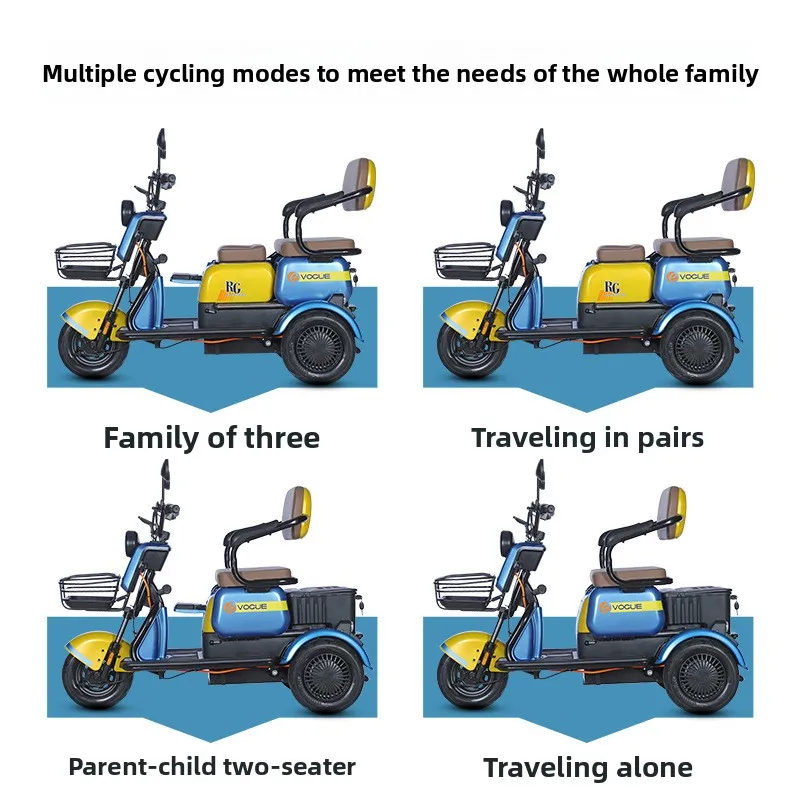Electric Tricycle Household Small Lady Pick-up and Drop-off Children Battery Car Elderly Tricycle
