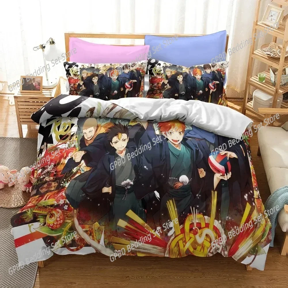 

Haikyuu!! Volleyball Bedding Set Single Twin Double Queen King Cal King Size Bed Linen Set