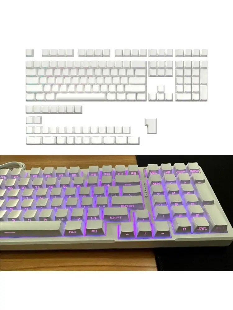 31BA 140Piece Side Printed Keycap Set for Keyboard Use, Cherrys Profile Layout