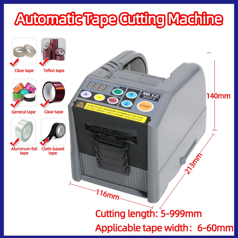 

ZCUT-9 Automatic Tape Cutting Machine Paper Dispenser Adhesive Cutter Packaging Machine Tapes Slitting Machine 60mm Width Tools