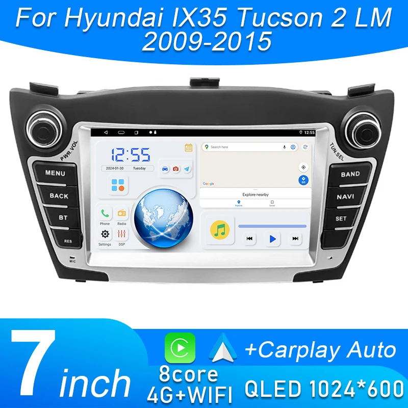 Android Car Radio Player Carplay Multimedia WIFI Bluetooth For Hyundai IX35 Tucson 2 LM 2009-2015 Upgrade Auto Radio Wifi No DVD