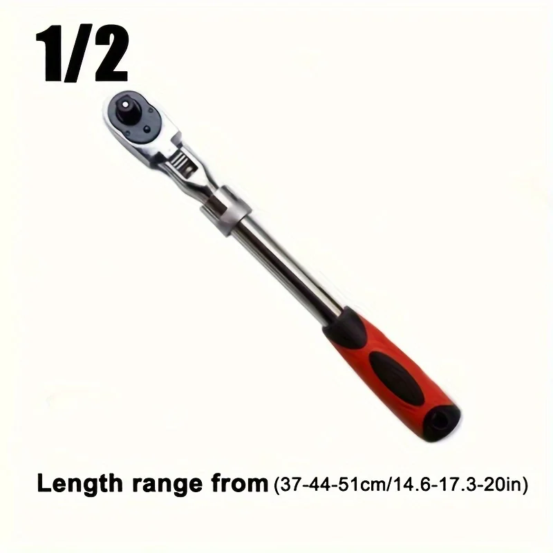 Telescopic Quick Ratchet Wrench 1/4 3/8 1/2 Movable Head Chrome Vanadium Steel Professional Repair Car Household Tools 72 Teeth