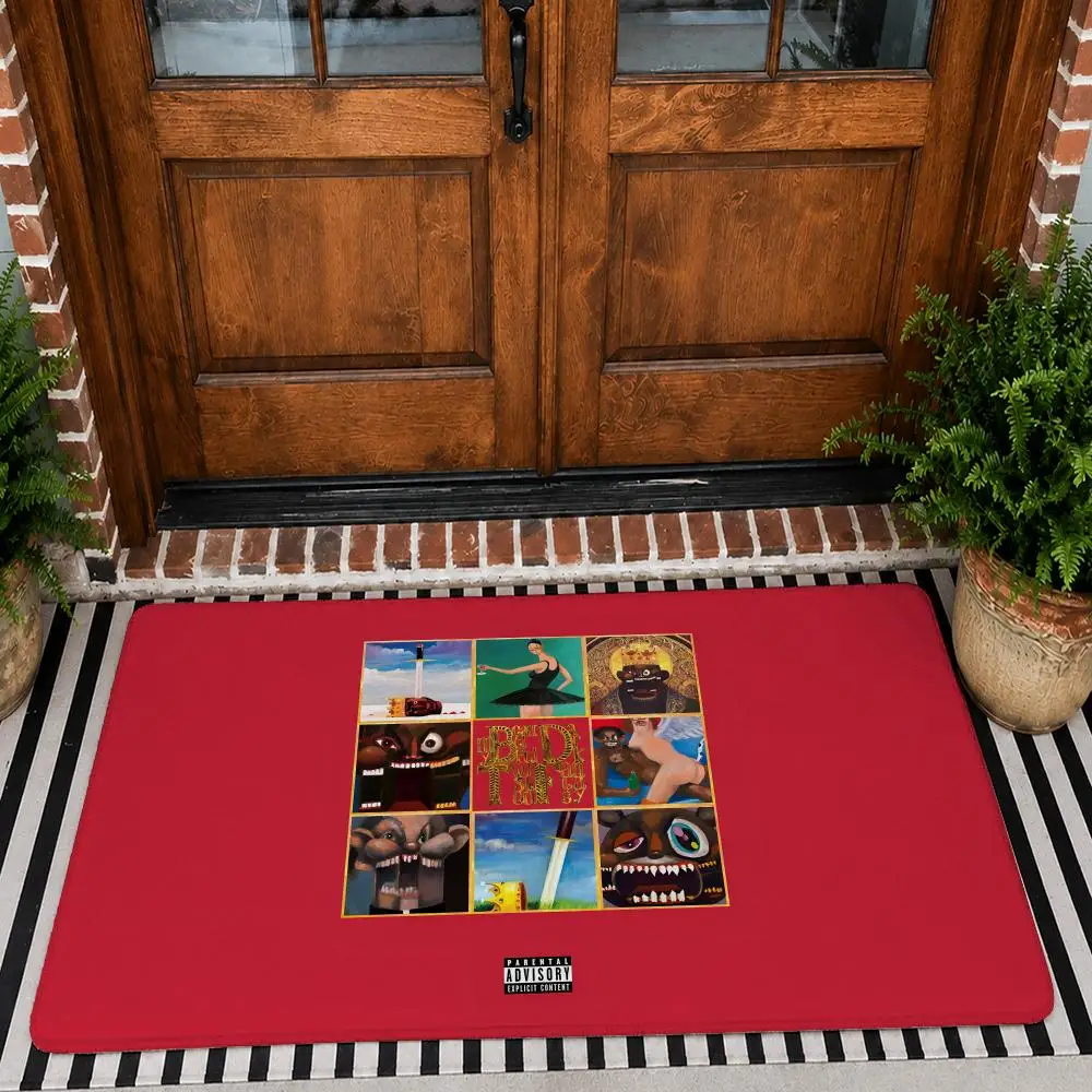 K-Kanye W-West Floor Mat Flannel Rug Non Slip Absorbent Soft Washable For Entryway Hallway Bathroom Kitchen Decor