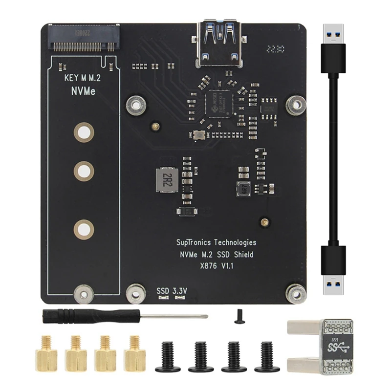 

Сверхтонкая Плата расширения M.2 NVME SATA SSD для Raspberry Pi 4, Модель B, модуль хранения NAS