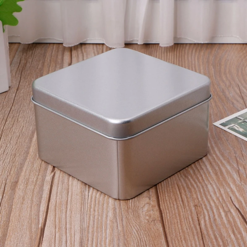 9x9cm Small Metal Tin Silver Storage Box for Case For Money Coin Candy Dropsale