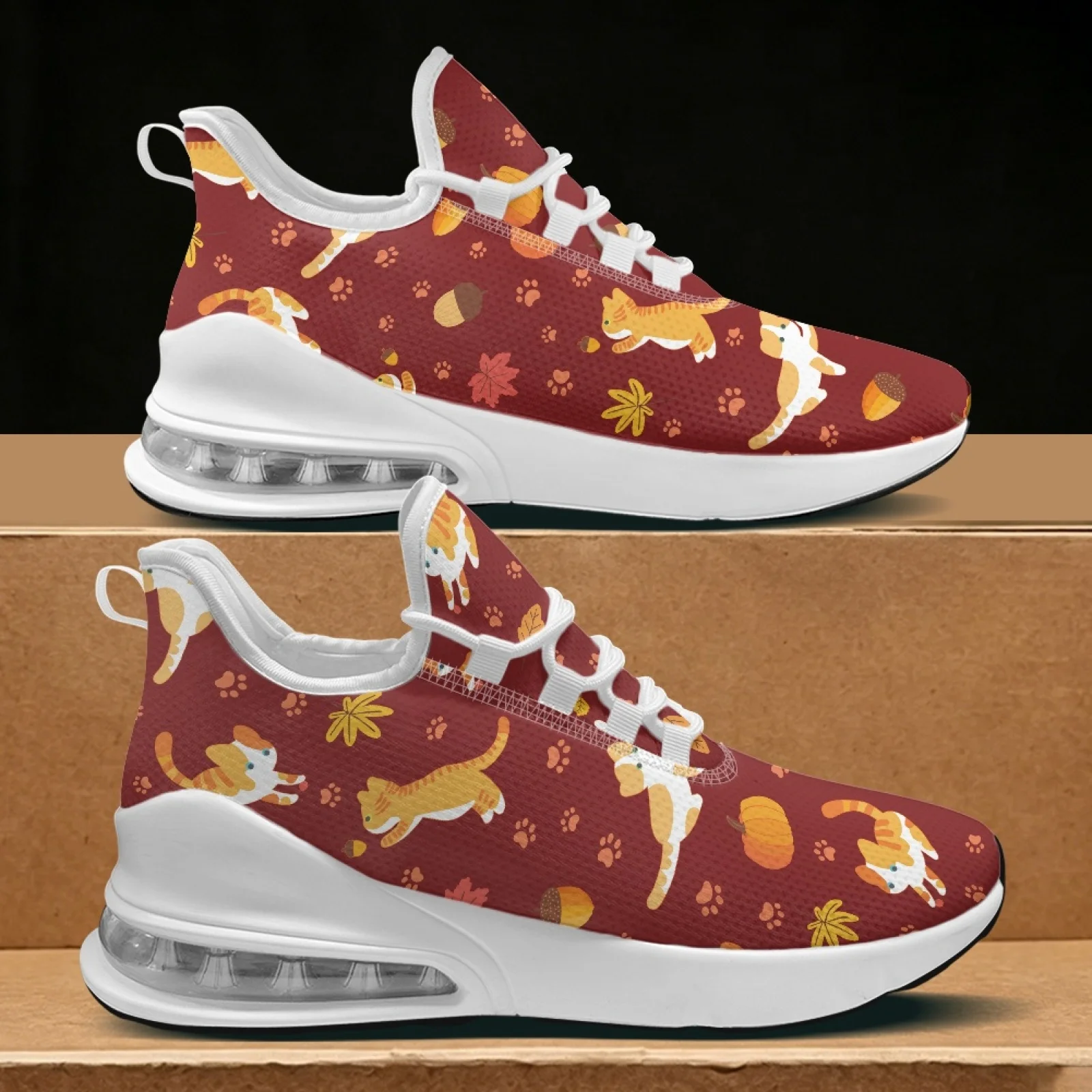 PENSTROLL Autumn Cats Running & Casual Wear Nurse Snakers for Women, Fashion Durable Athletic Mesh Shoes