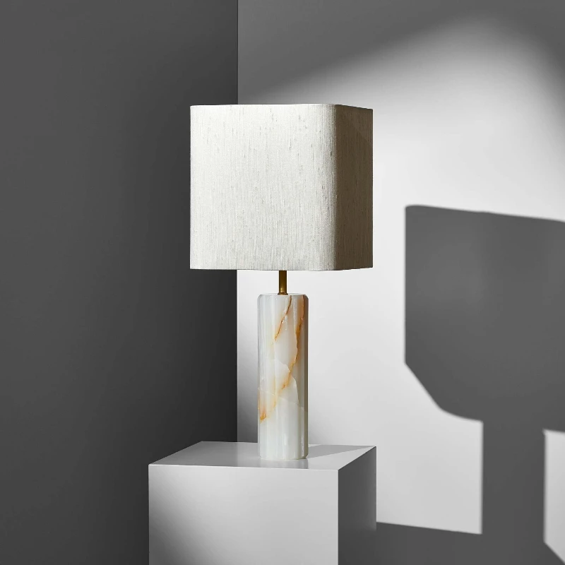 

New Chinese light luxury creative marble table lamp hotel bedroom bedside lamp living room sofa marble decorative table