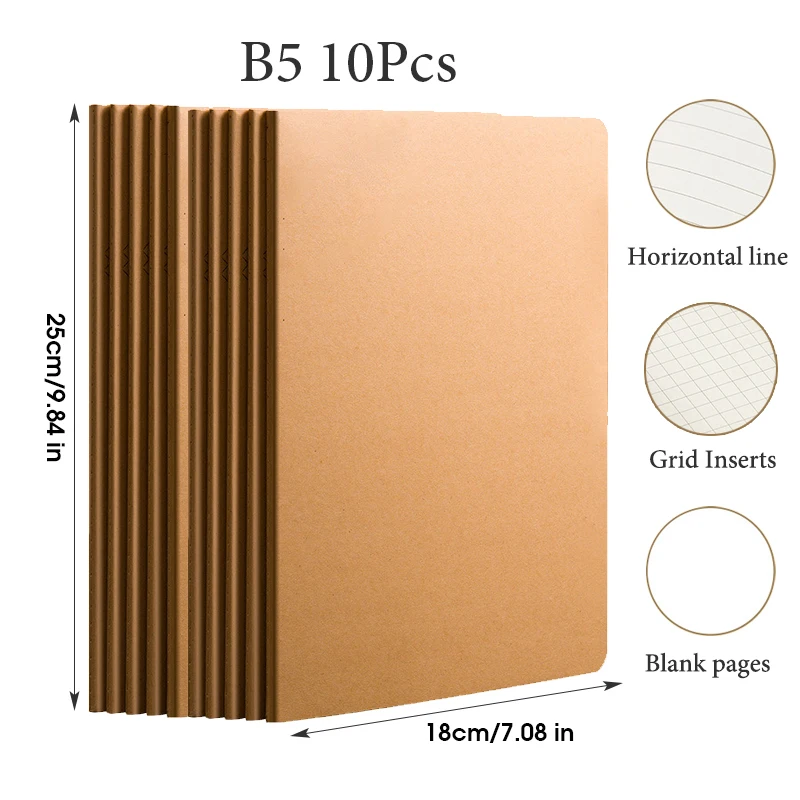 Variant: 10pcs B5 Kraft cover