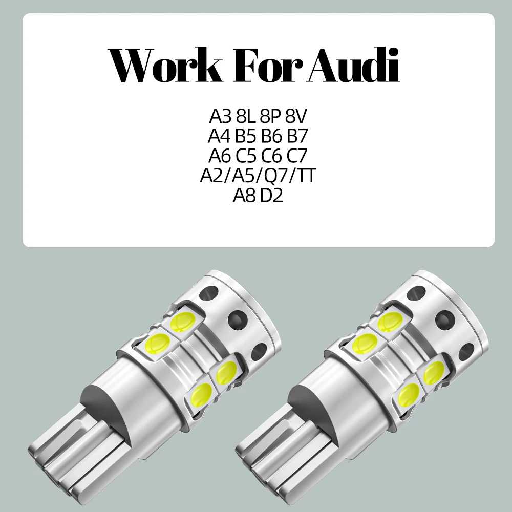 2pcs LED Clearance Light Parking Bulb Lamp W5W T10 194 Canbus For Audi A3 8L 8P 8V A4 B5 B6 B7 A6 C5 C6 C7 A2 A5 Q7 TT A8 D2