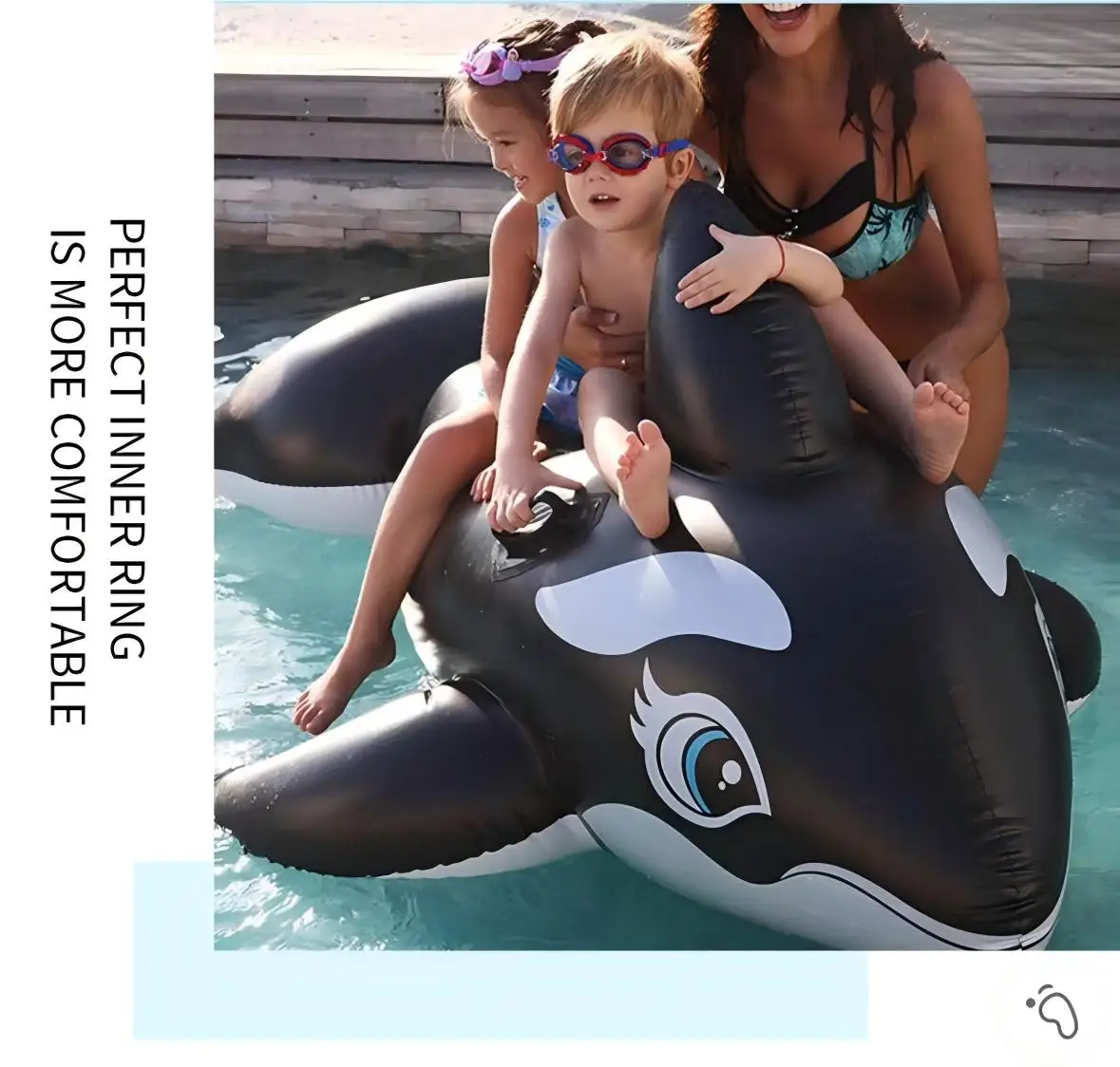 Flotador inflable de montaje de ballena para surf acuático, flotador inflable de PVC para montaje en surf acuático