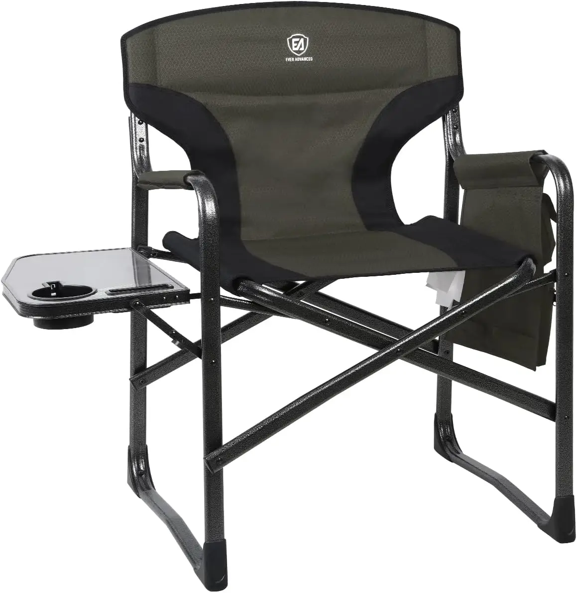 

Lightweight Folding Directors Chairs Outdoor, Aluminum Camping Chair with Side Table and Storage Pouch, Heavy Duty