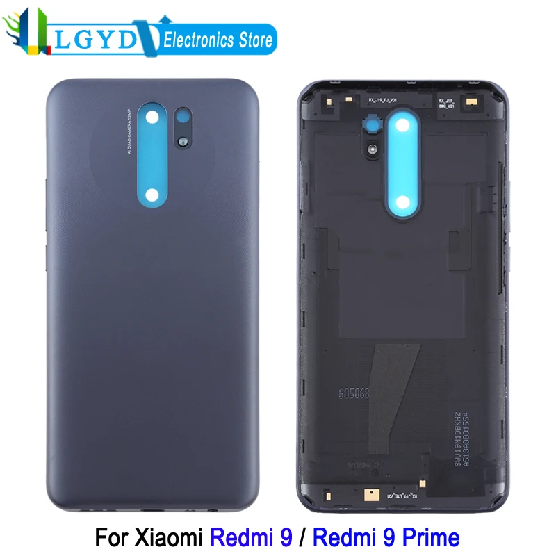 Задняя крышка аккумулятора для Xiaomi Redmi 9 / Redmi 9 Prime, задняя крышка телефона с логотипом, запасная часть для ремонта