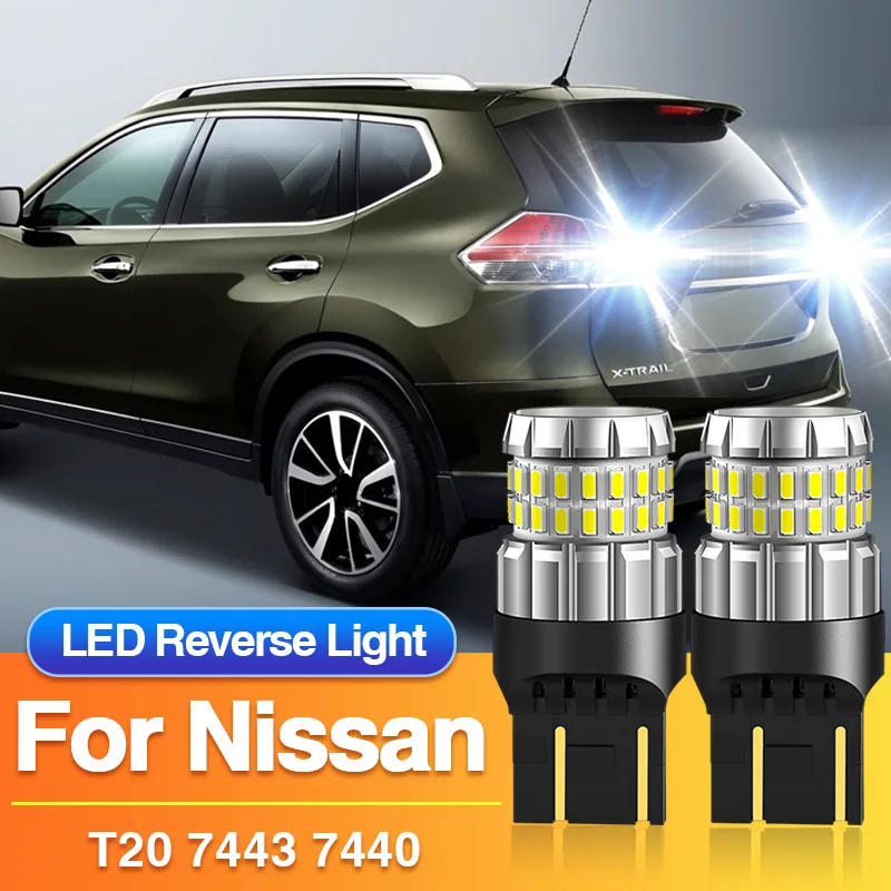 

2 шт. T20 7443 светодиодный фонарь заднего хода W21/5W 7440 Автомобильный резервный фонарь W21W Blub для Nissan X-Trail T31/Terrano R50/для Peugeot 4007 Canbus