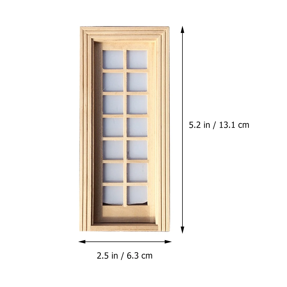 

Mini Lattice Door Wood Miniature Accessories For Dollhouse Decorative Crafts Natural Diy House Mini Furniture Ornament