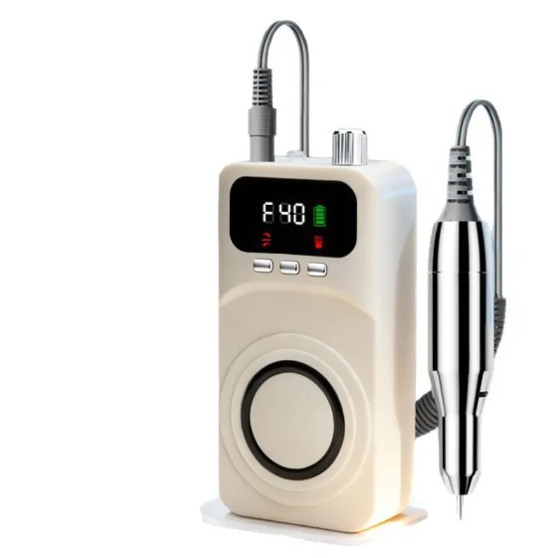 2-in-1自動電動ネイルドリルキット-静音-家庭用-マニキュア研磨ツール-高齢者向け-ホームネイルアートケア機器