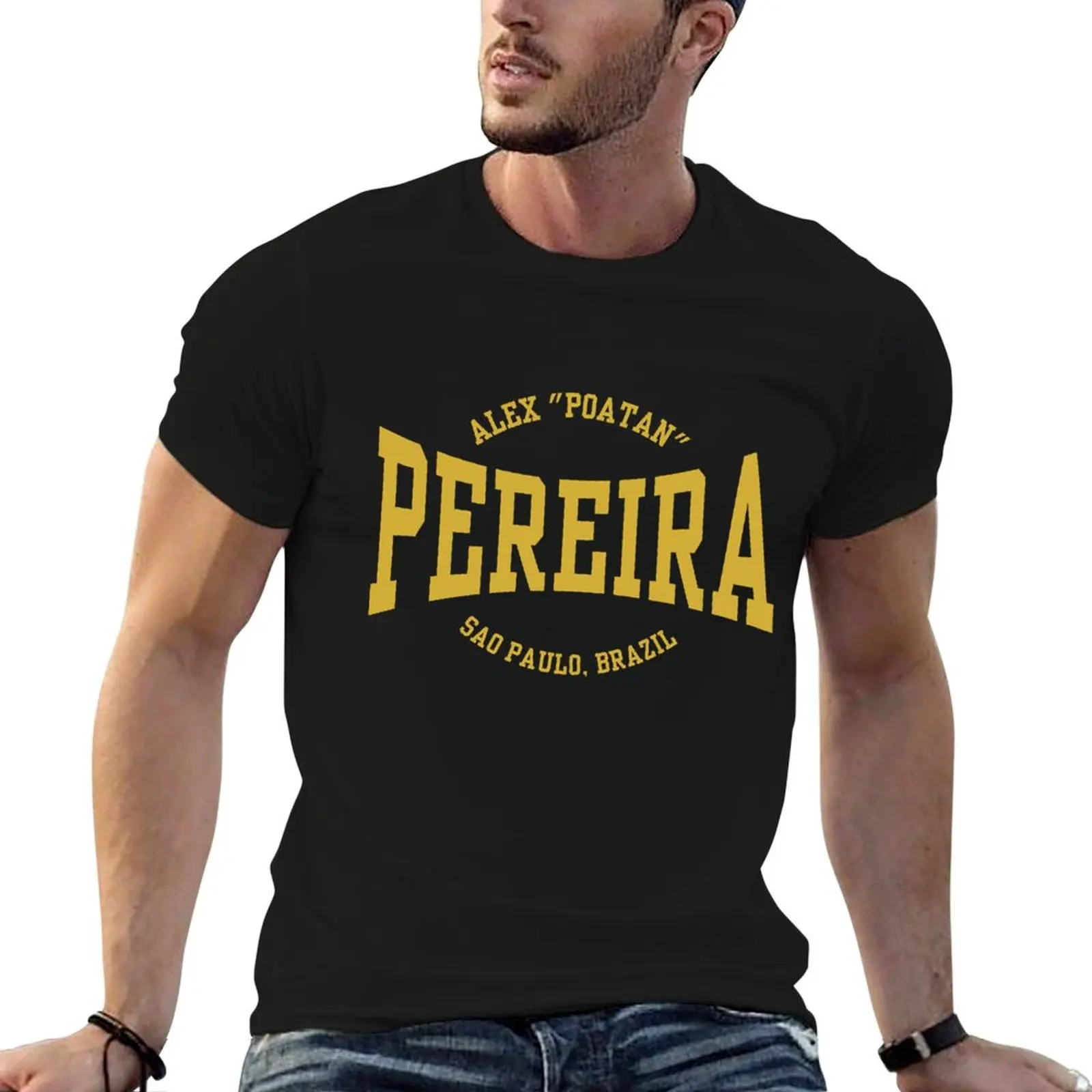 Alex Pereira Poatan Gold T-Shirt Large Size Soft Cotton T-Shirt