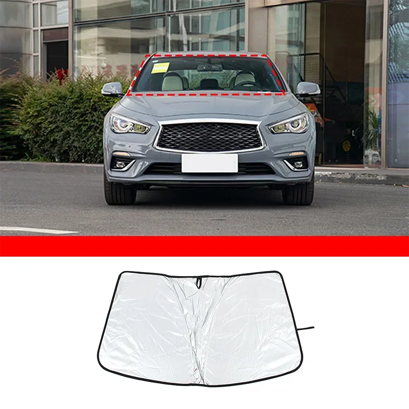 

For Infiniti Q50L 2017-2023 Car Styling Car Front Windshield Anti-UV Sun Protection Mat Car Protection Accessories