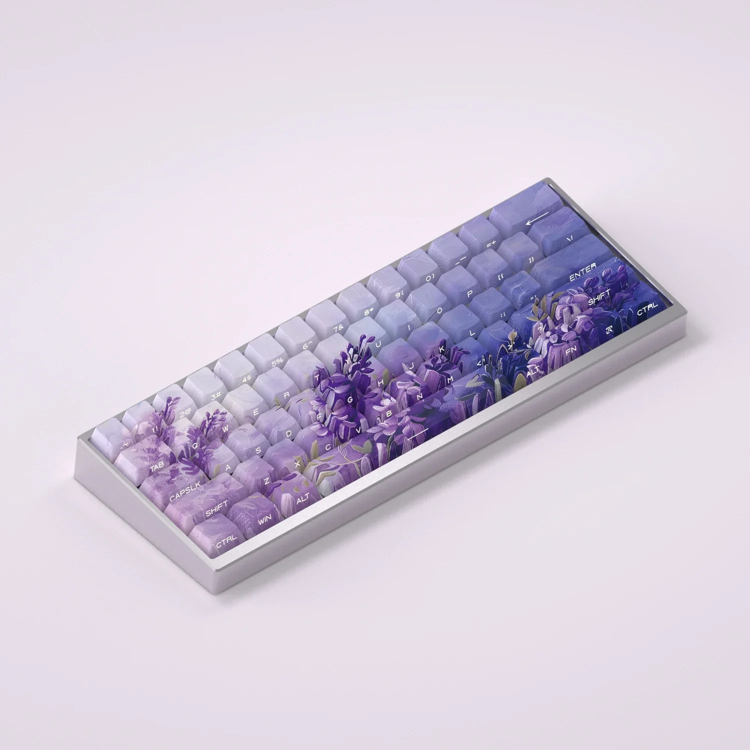 Wisteria flower side transparent keycap PBT hot sublimation original factory suitable wireless mechanical keyboard