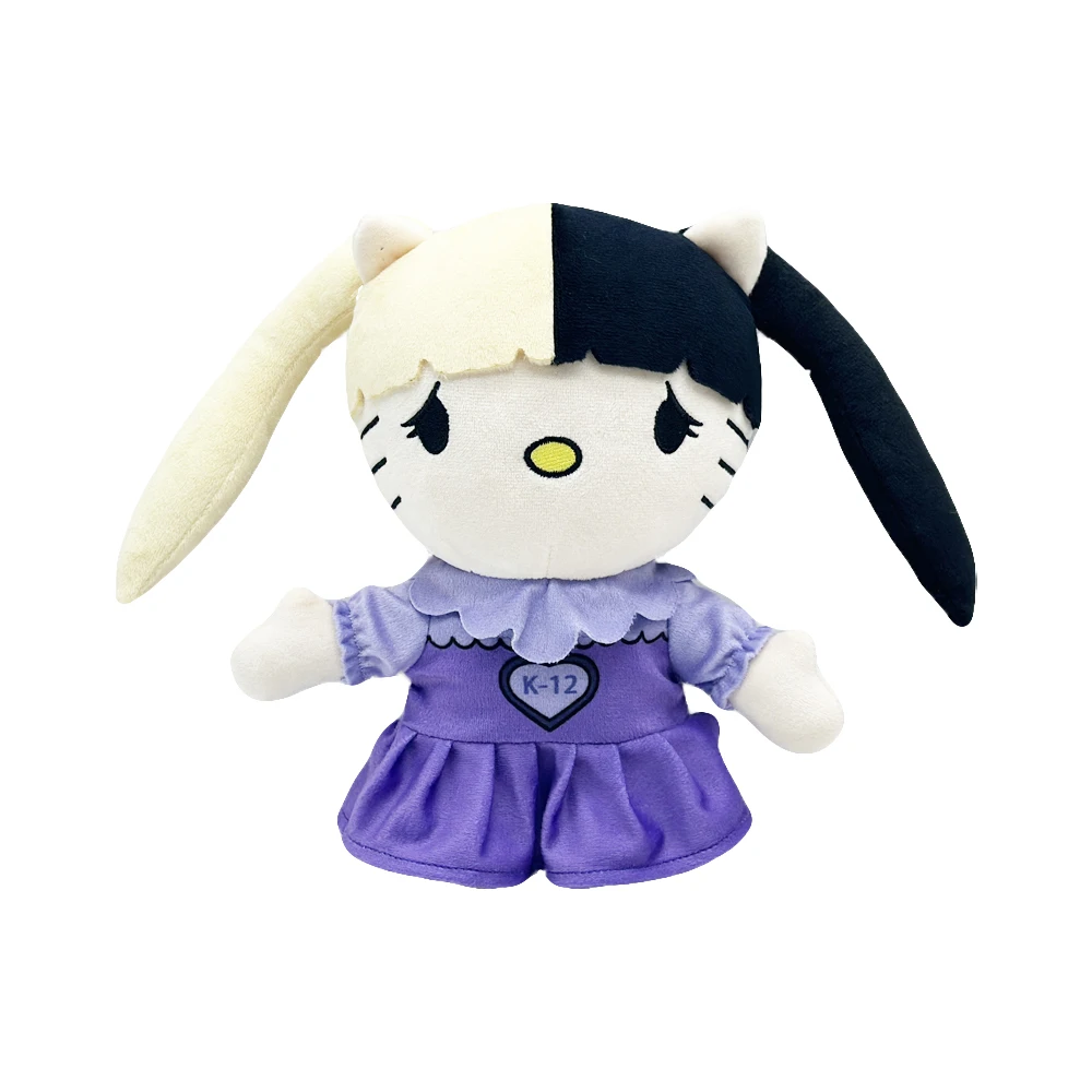 

Фигурка рэпера Melanie Martinez Hello Kitty с фиолетовым платьем, плюшевая фигурка куклы, мягкая игрушка для мальчиков и девочек, подарок на день рождения