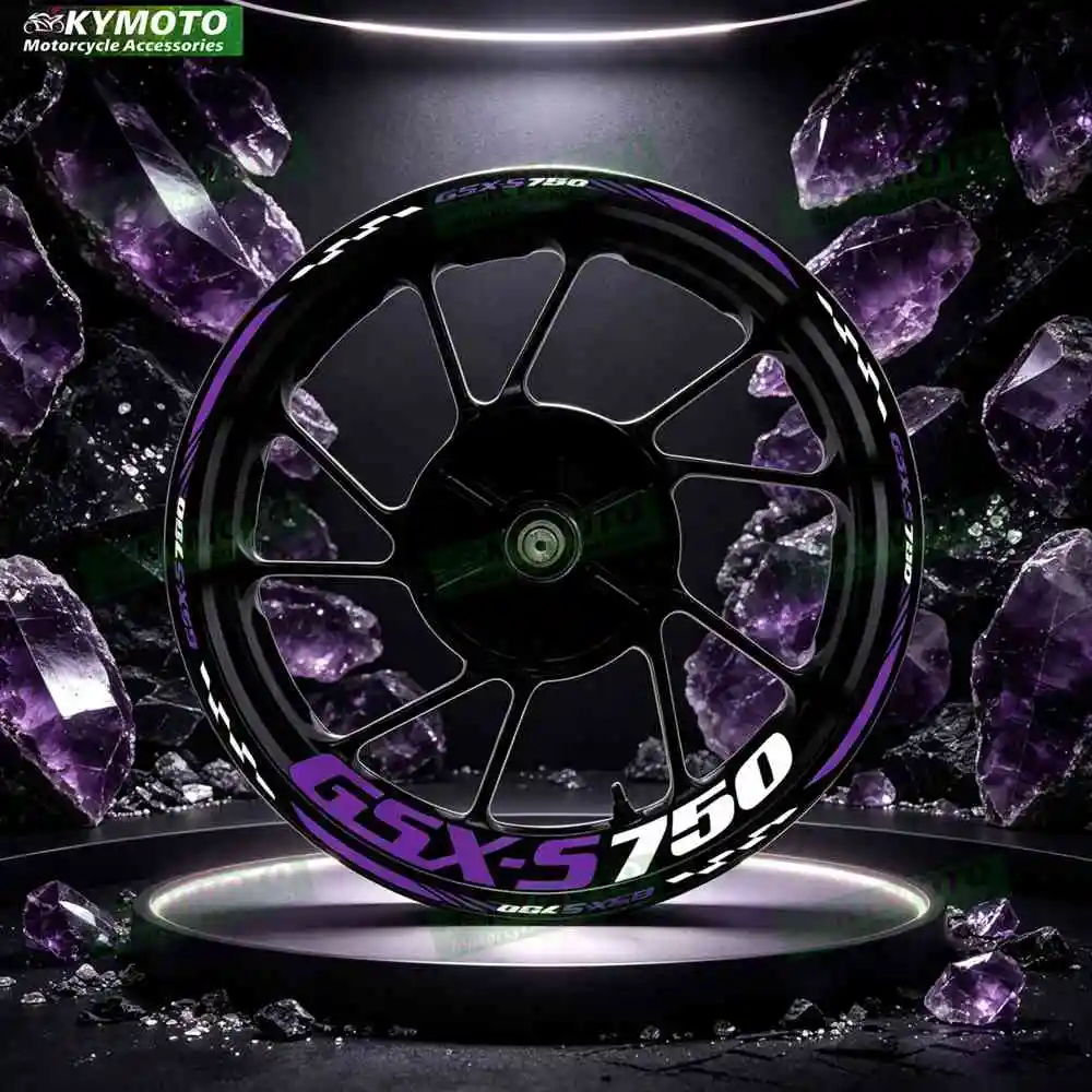 For GSX-S750 GSXS750 motorcycle accessories 17-inch front and rear wheel decals fairings and reflective sticker Waterproof PVC