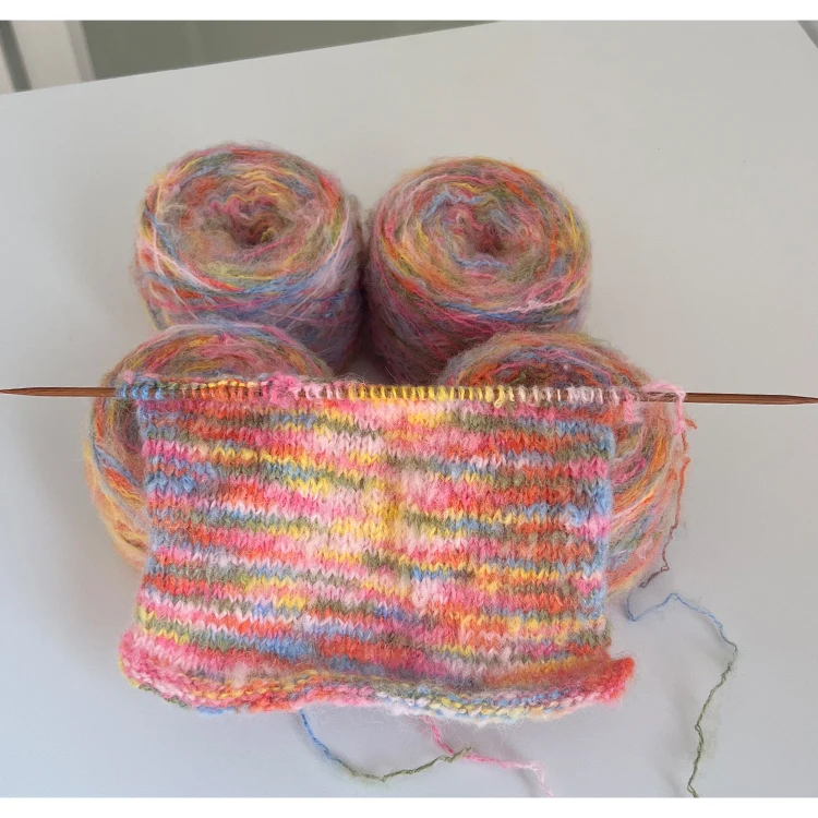 50g Monet Garden Mohair Yarn , Colorful Section Dyed with Wool Mahogany Yarn Fine Thread, Knitted Sweater Hat Scarf Shawl DIY