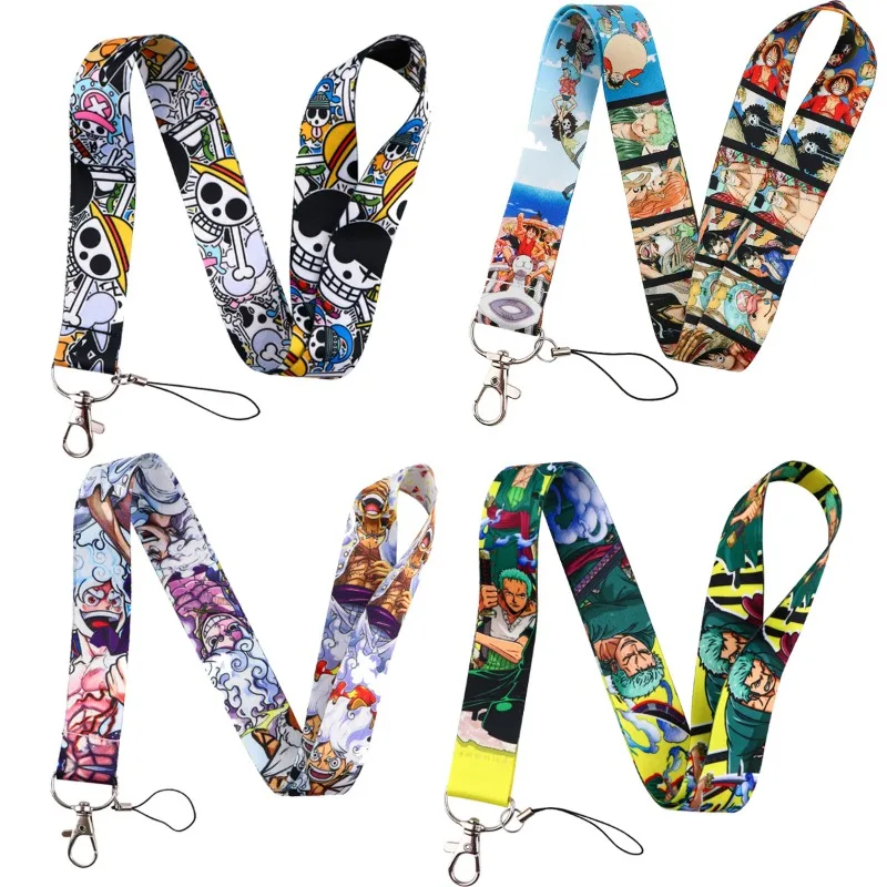 One Piece Anime-Charakter Nika Luffy Zoro Cartoon Handyband Kreatives Anti-Verlust Langes Schlüsselband Zubehör Lanyard Geschenk