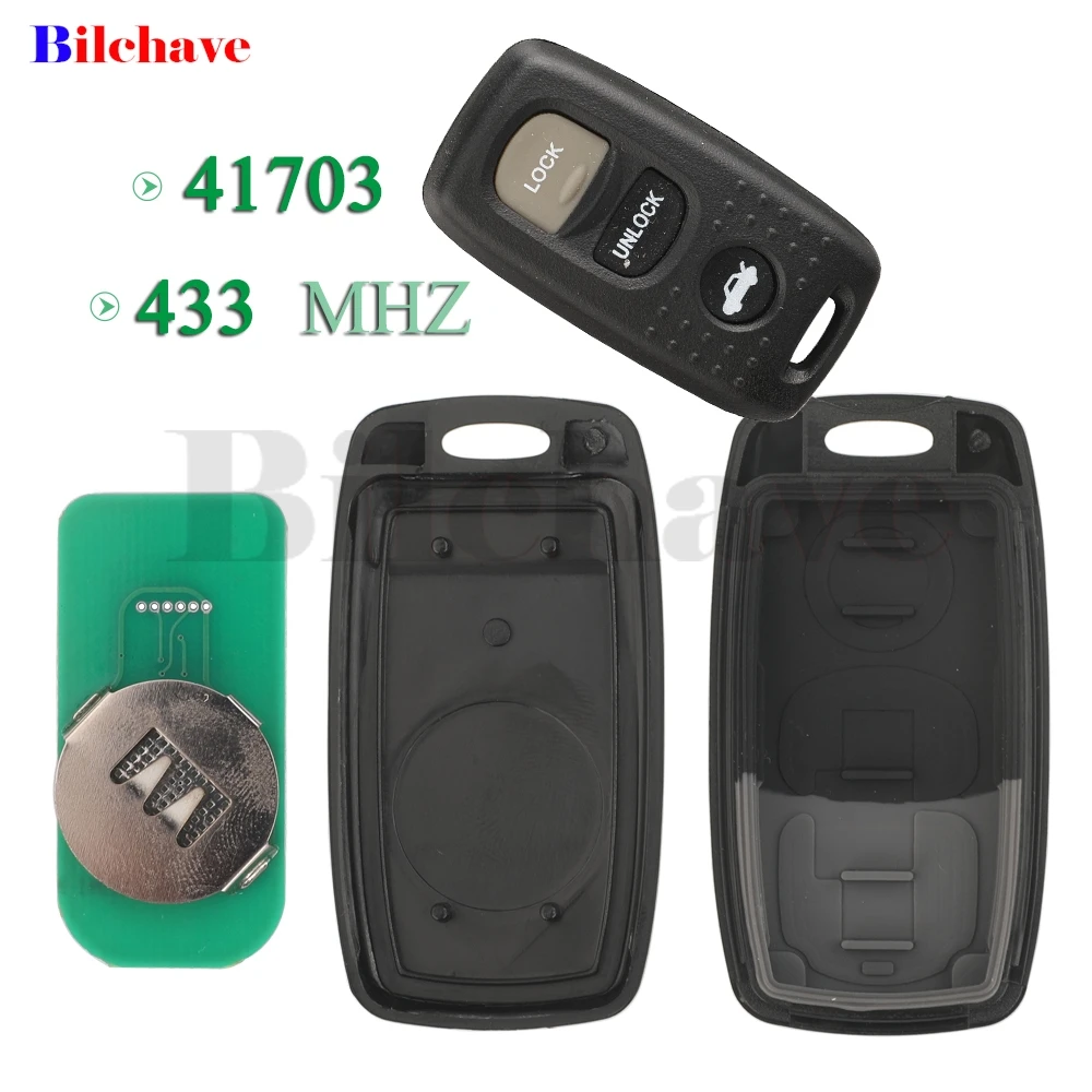 jingyuqin 41703 433MHz 3 Buttons Remote Car Key Fob for Mazda CX5 MX5 323 MK2.5 2000 2001 2002 2003 2004 2005 Ford Ranger 2010