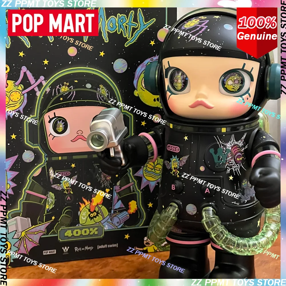 

POP MART MOLLY × Рик и Морти, серия 400%, оригинальная слепая коробка, художественные игрушки, фигурки, коллекционные украшения, фигурки, рождественские подарки