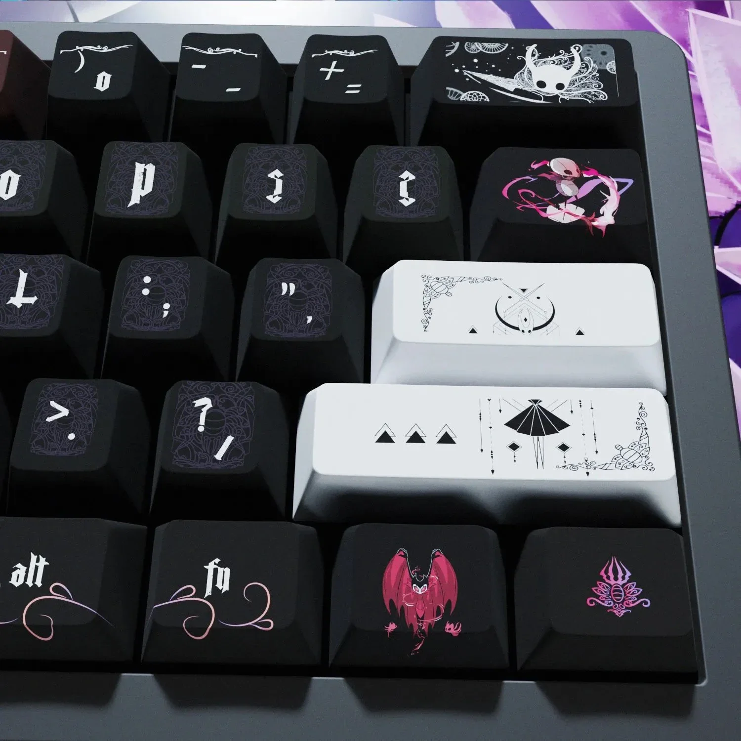 Hollow knight sublimation full five-sided keycaps original highly adapted wooting magnetic axis mechanical keyboard