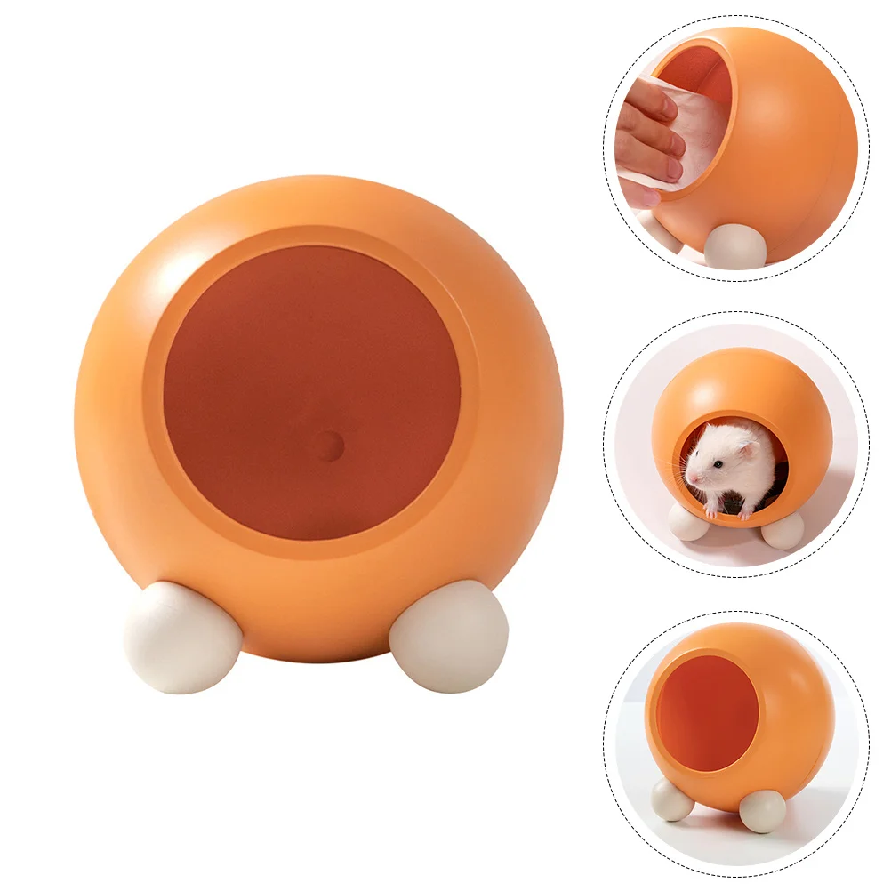 

Small Pet Warm Nest Orange Durable Lightweight Hamster Chinchillas Indoor Hideout Cozy Shelter Hamster Nest