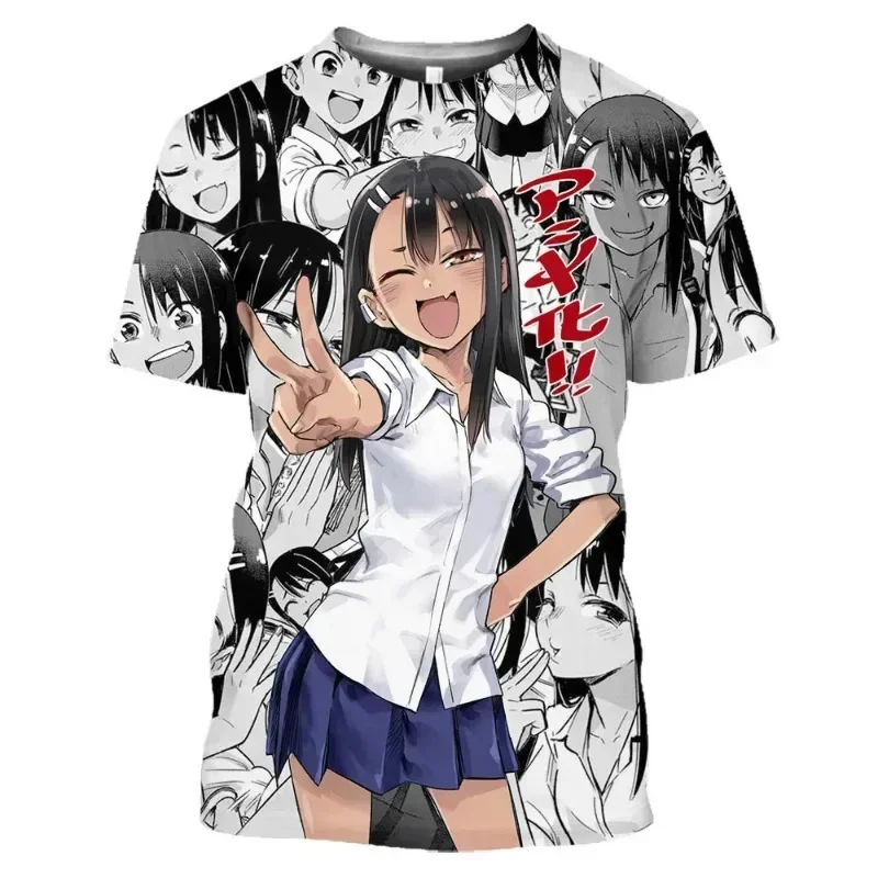 2024 Summer New Anime Nagasaki Jun Pattern 3D Printed T-shirt Fashion Casual Sports Short Sleeve Loose Comfortable Men\'s Top